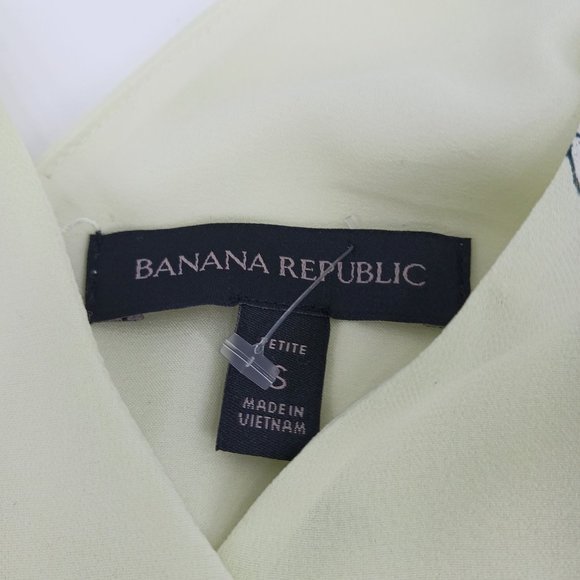 WOMENS BANANA REPUBLIC PETITE SMALL YELLOW FLORAL TOP - Picture 10 of 14